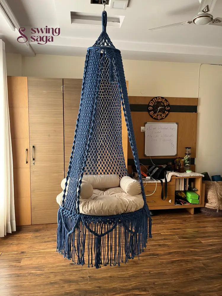 Royal Blue single seater hanging chair - Swing Saga