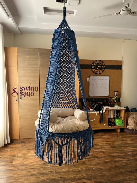 Royal Blue single seater hanging chair - Swing Saga