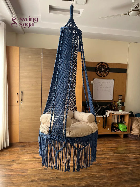 Royal Blue single seater hanging chair - Swing Saga