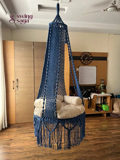 Royal Blue single seater hanging chair - Swing Saga