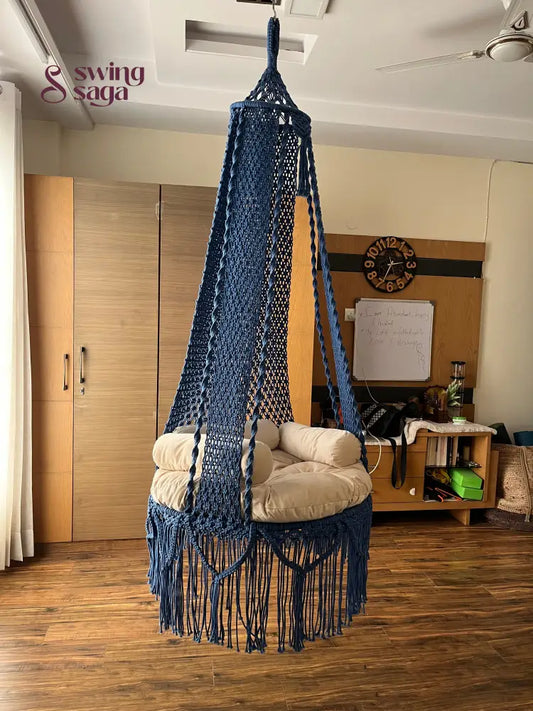 Royal Blue single seater hanging chair - Swing Saga