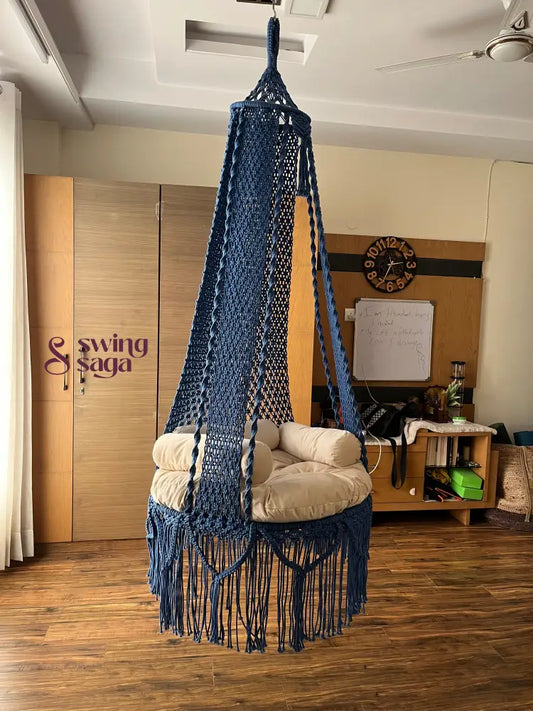 Royal Blue single seater hanging chair - Swing Saga