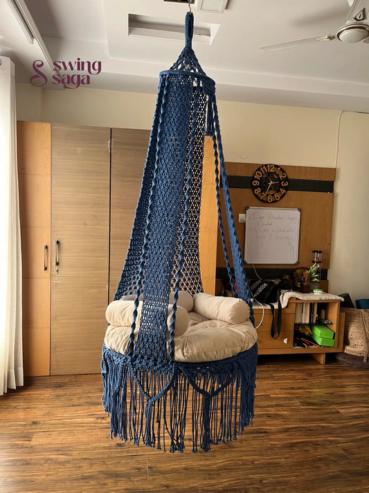 Royal Blue single seater hanging chair - Swing Saga