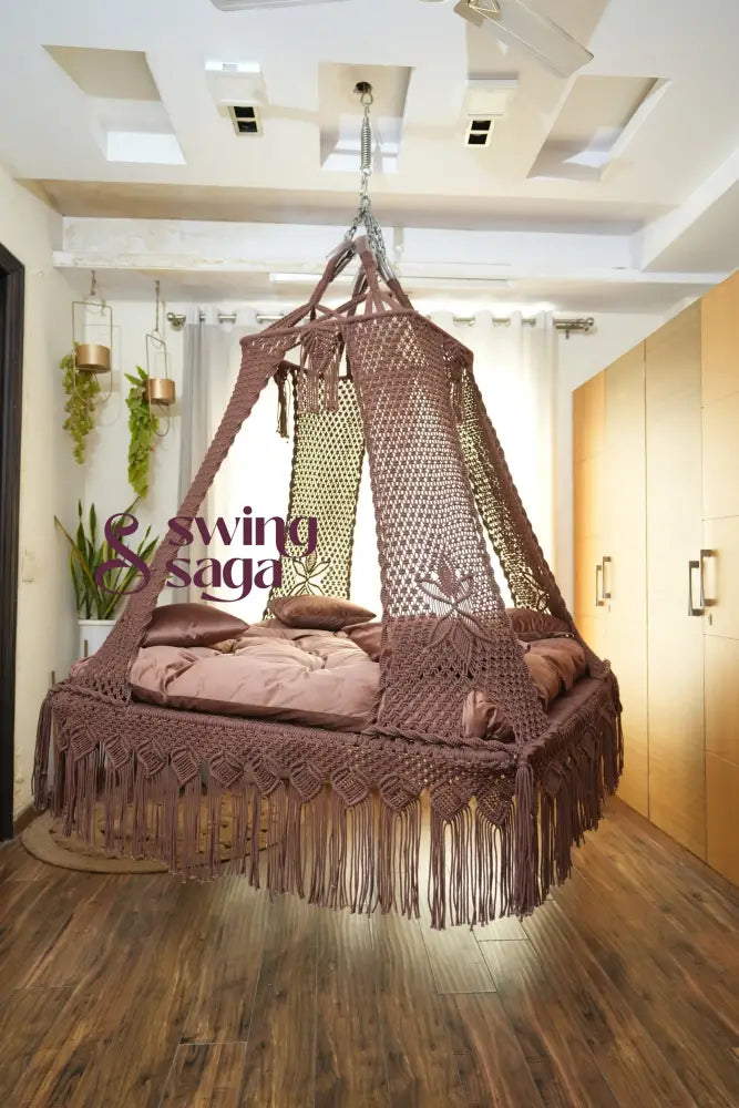 Palace Square Bed Swing Brown