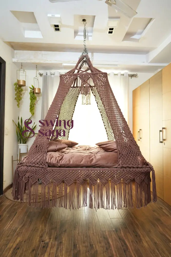 Palace Square Bed Swing Brown