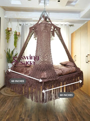 Palace Square Bed Swing Brown