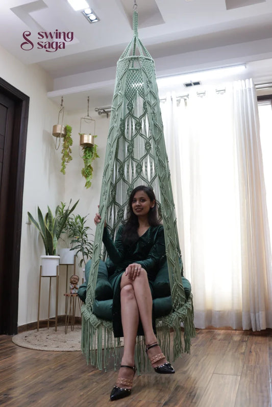 Light Grey single seater hanging chair - Swing Saga