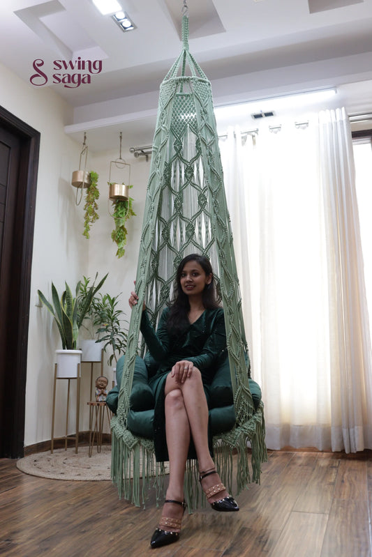 Light Grey single seater hanging chair - Swing Saga