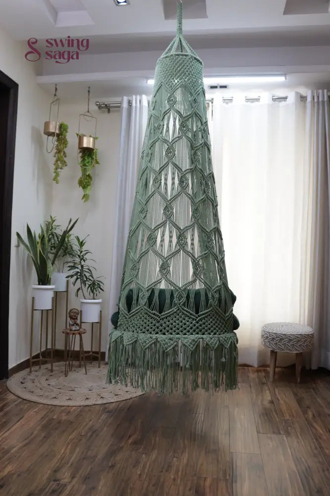 Light Grey single seater hanging chair - Swing Saga
