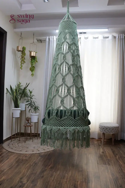 Light Grey single seater hanging chair - Swing Saga