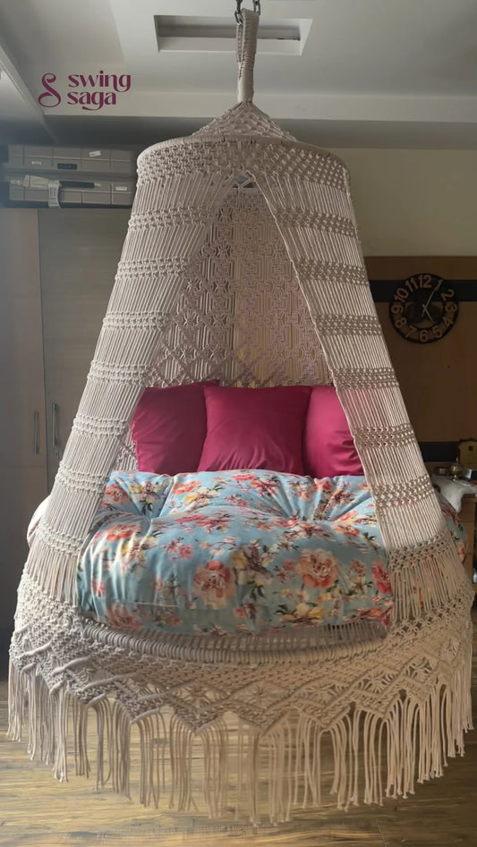 Baby Pink Double seater hanging chair - Swing Saga