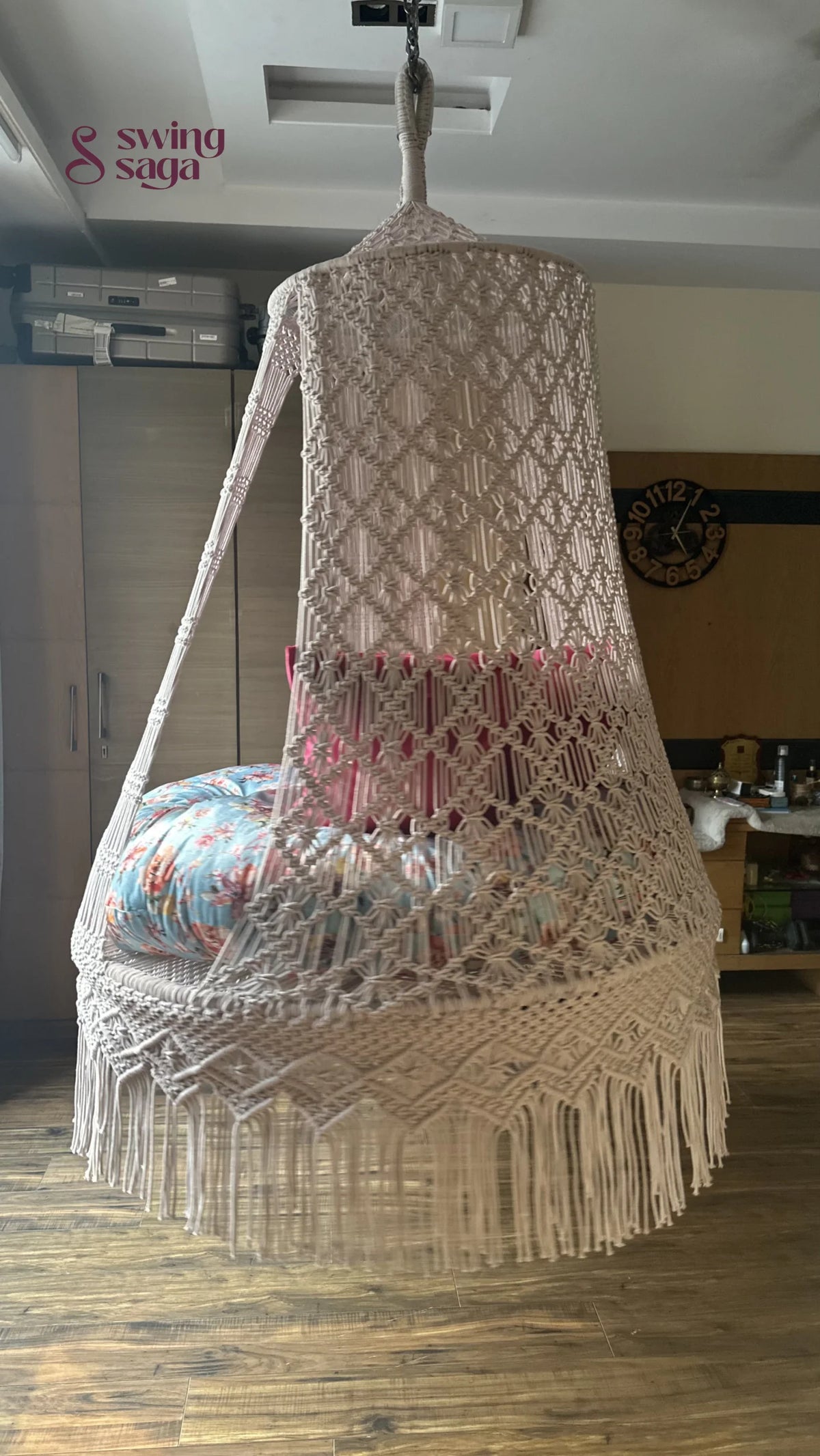 Baby Pink Double seater hanging chair - Swing Saga