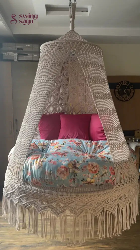 Baby Pink Double seater hanging chair - Swing Saga