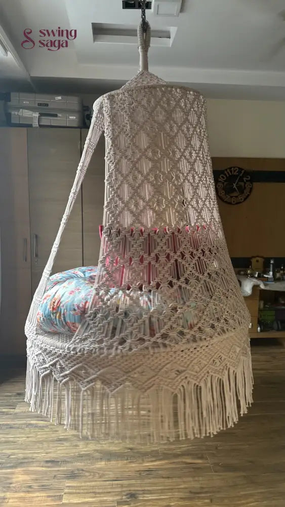 Baby Pink Double seater hanging chair - Swing Saga