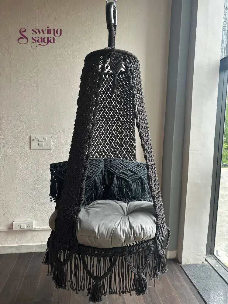 Dark grey single seater hanging chair - Swing Saga