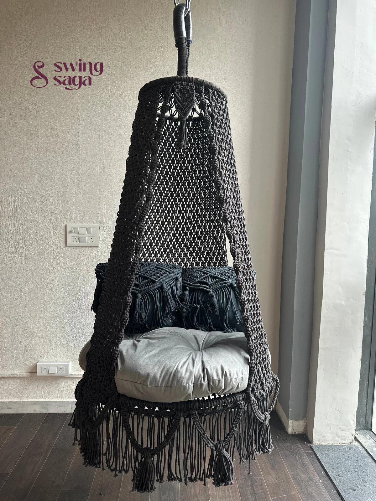 Dark grey single seater hanging chair - Swing Saga
