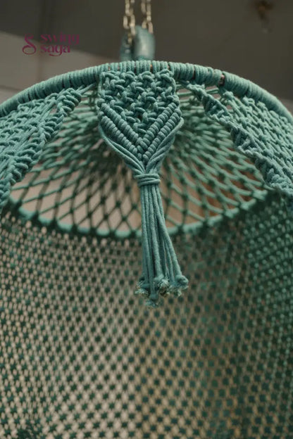 Teal Blue  Macrame Bed Swing - Swing Saga