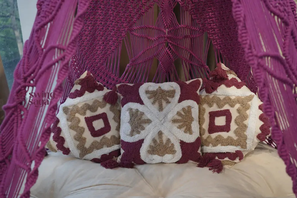 Plum Macrame Bed Swing - Swing Saga