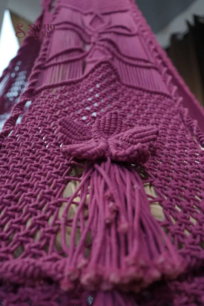 Plum Macrame Bed Swing - Swing Saga