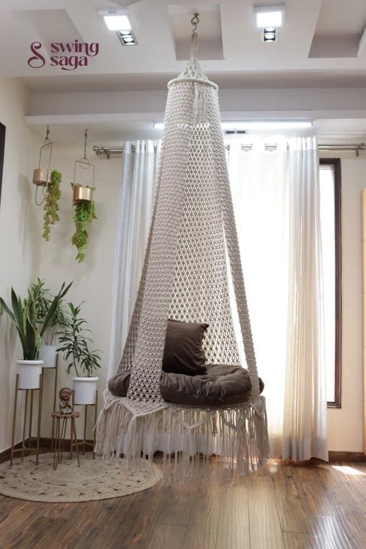 White single seater hanging chair - Swing Saga