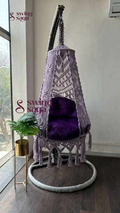 Lavender single seater hanging chair - Swing Saga