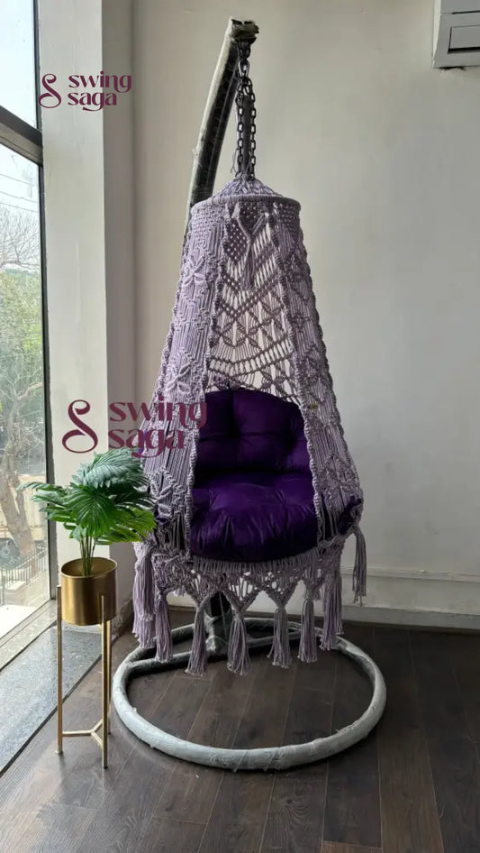 Lavender single seater hanging chair - Swing Saga