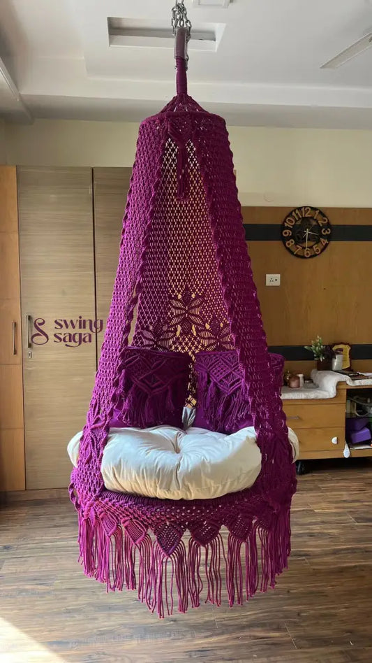 Magenta Pink single seater hanging chair - Swing Saga