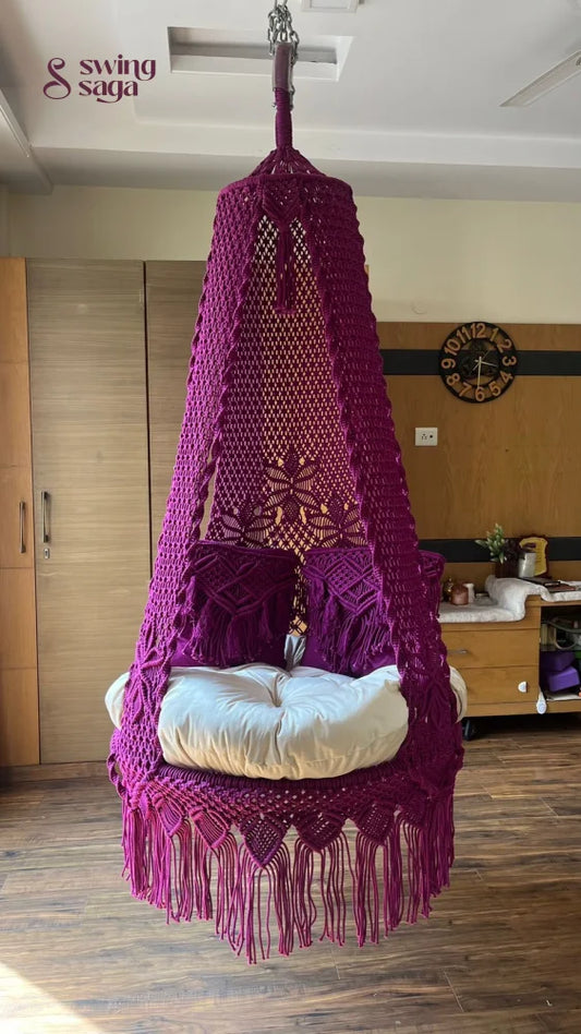 Magenta Pink single seater hanging chair - Swing Saga