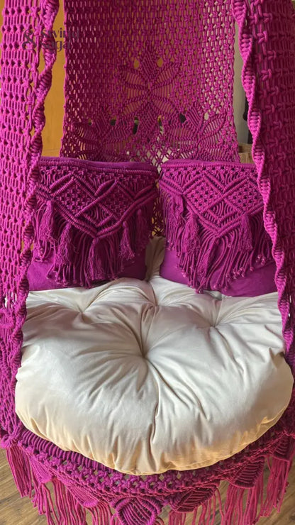 Magenta Pink single seater hanging chair - Swing Saga