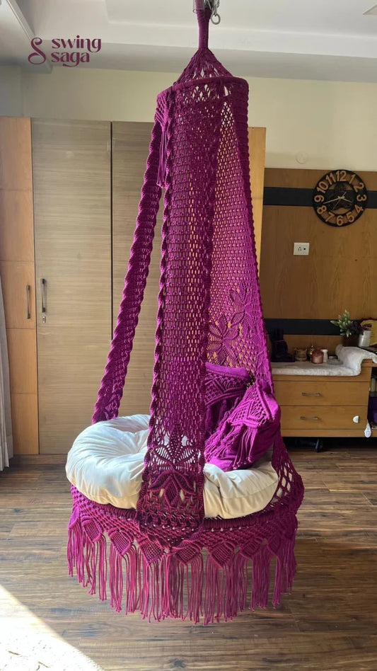 Magenta Pink single seater hanging chair - Swing Saga
