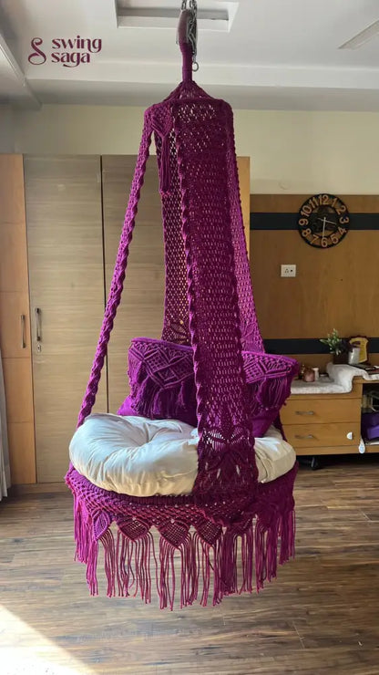 Magenta Pink single seater hanging chair - Swing Saga
