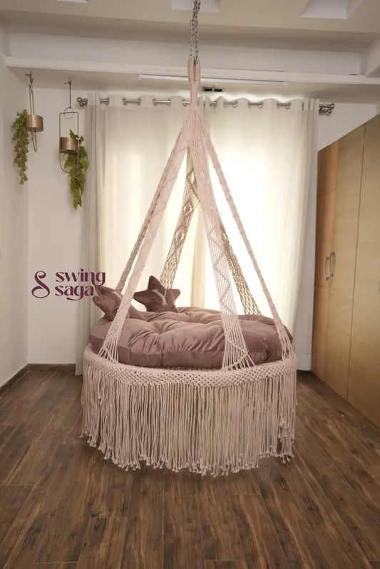 Lush Lux Pink Double seater hanging chair - Swing Saga