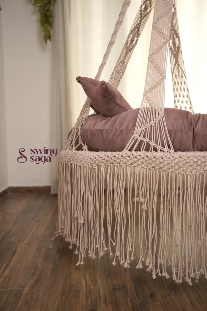 Lush Lux Pink Double seater hanging chair - Swing Saga