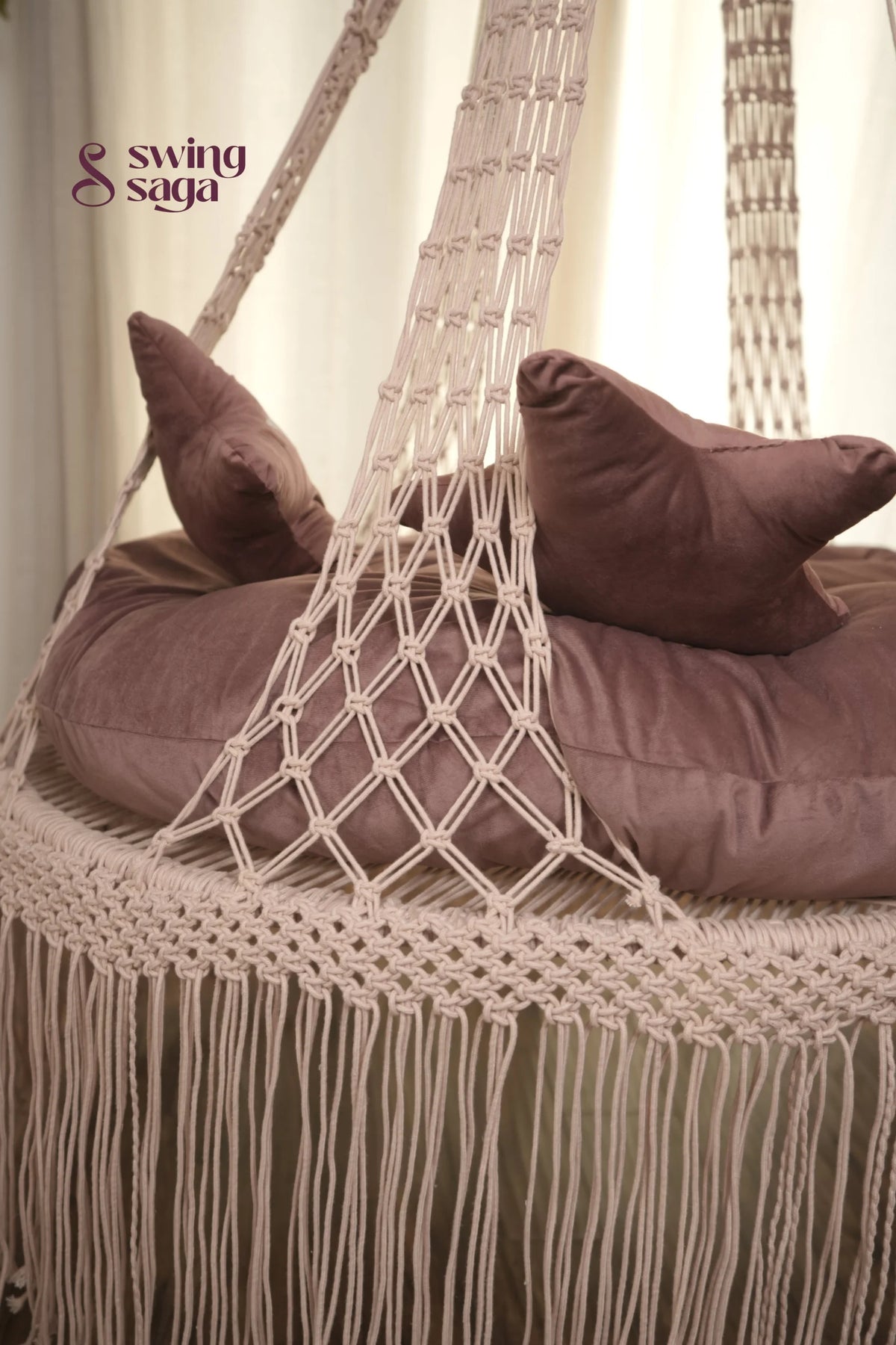Lush Lux Pink Double seater hanging chair - Swing Saga