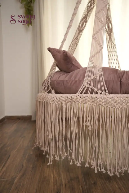Lush Lux Pink Double seater hanging chair - Swing Saga