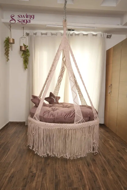 Lush Lux Pink Double seater hanging chair - Swing Saga