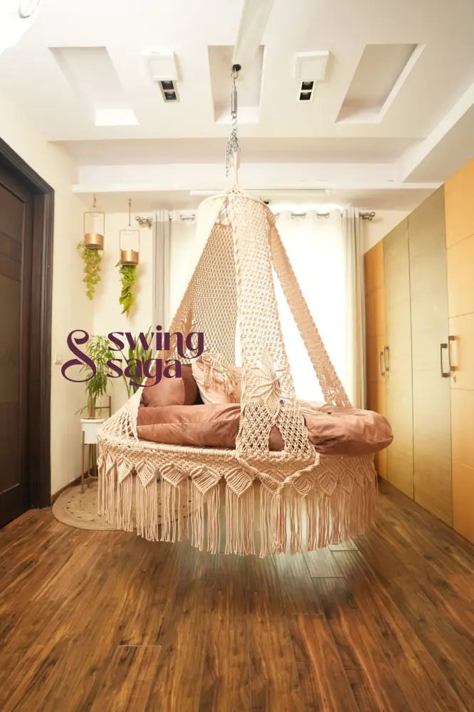 Rosewood Bed Swing 60 Inches / Light Peach Cream