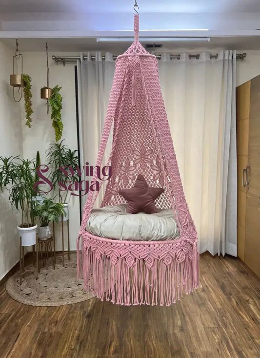 Rosy Swing Single Seater 35 Inches / Baby Pink Lush Lux