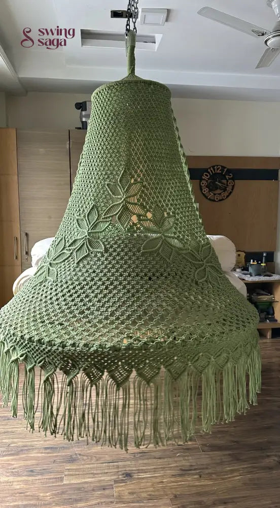 Lime Green  Macrame Bed Swing - Swing Saga