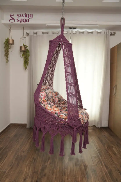 Magenta single seater hanging chair - Swing Saga