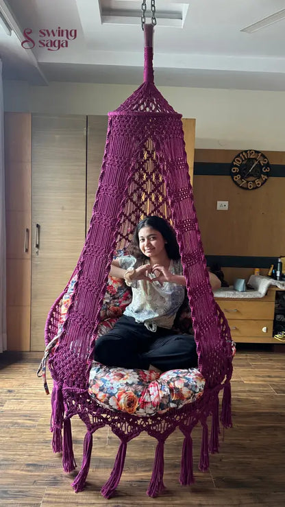 Magenta single seater hanging chair - Swing Saga