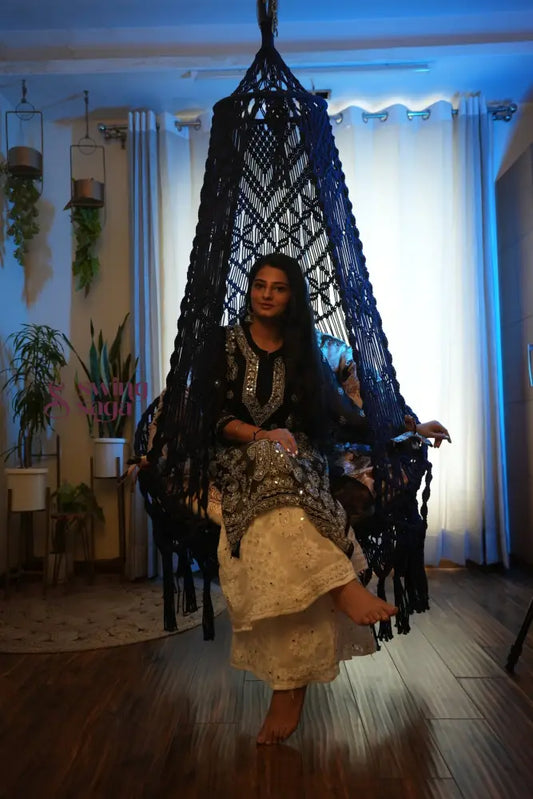 Royal Blue single seater hanging chair - Swing Saga