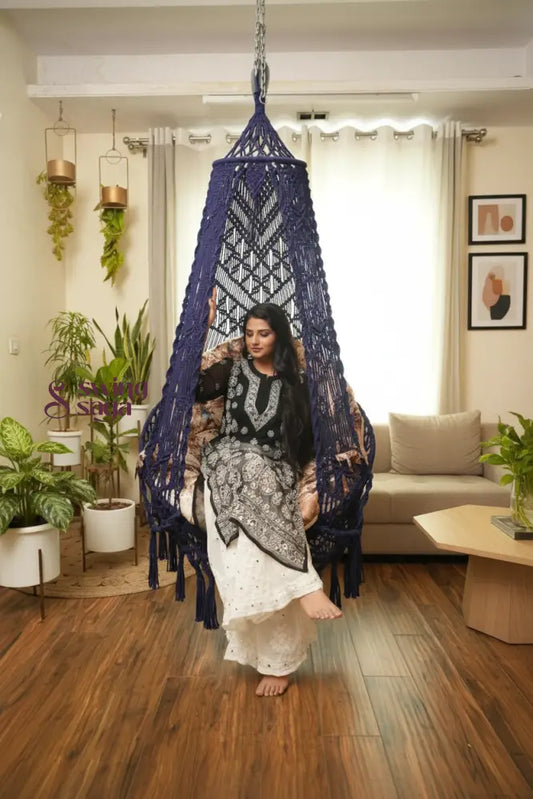 Royal Blue single seater hanging chair - Swing Saga