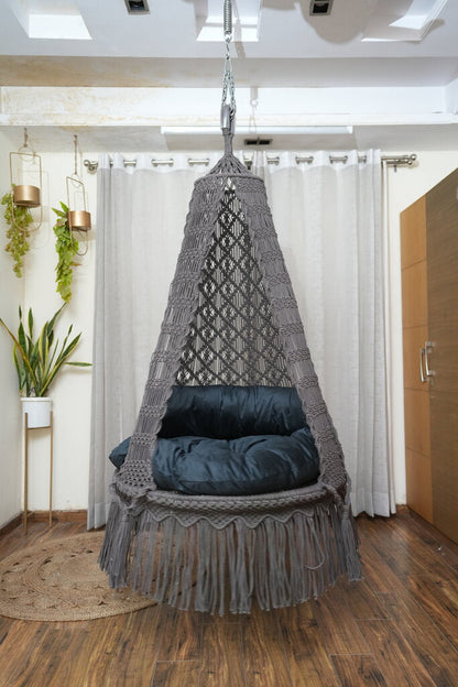 Dark Grey single seater hanging chair - Swing Saga