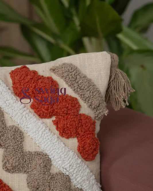 Rust & Stone Harmony: Modern Designer Cushion for house- Set of 1 16x16 inches