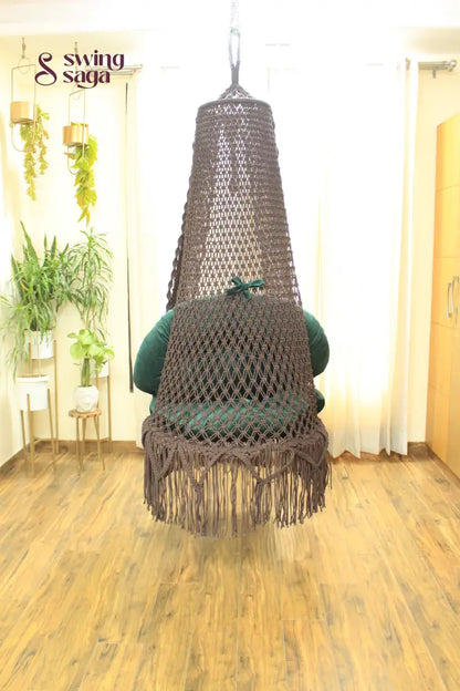 Mocha Brown single seater hanging chair - Swing Saga