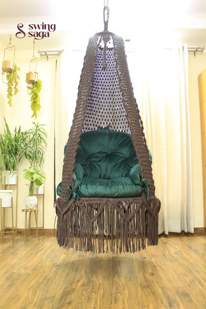Mocha Brown single seater hanging chair - Swing Saga