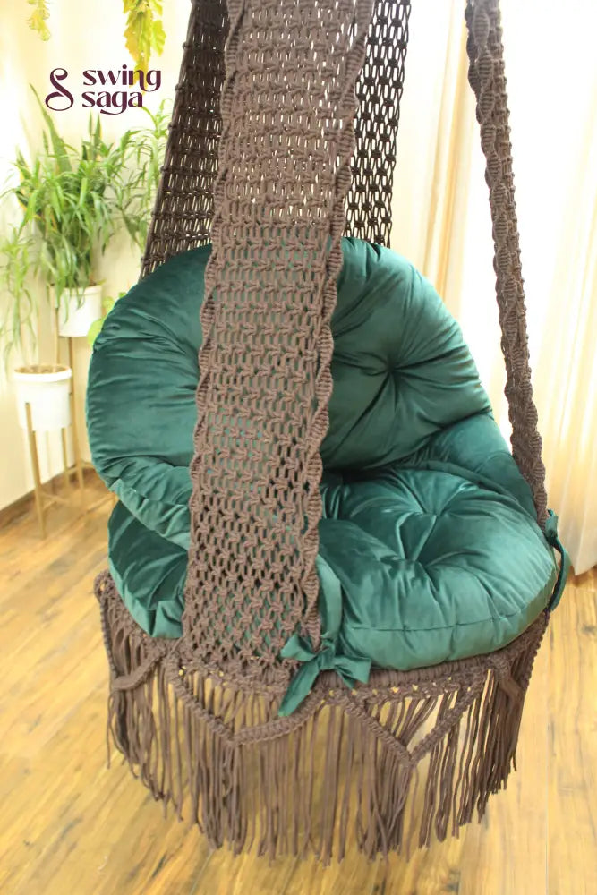 Mocha Brown single seater hanging chair - Swing Saga