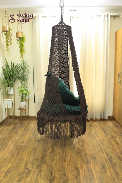 Mocha Brown single seater hanging chair - Swing Saga