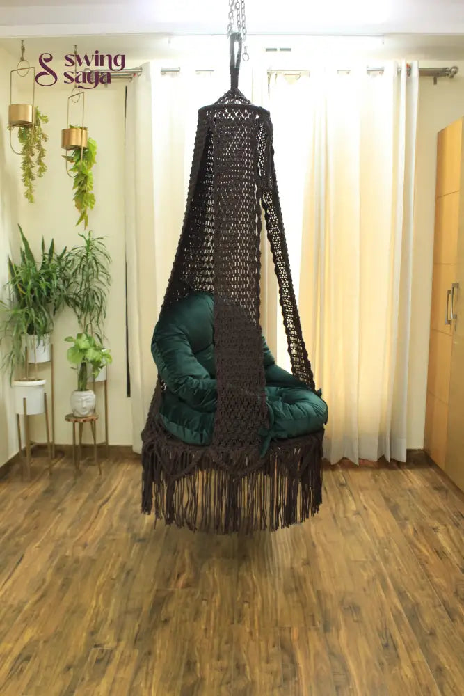 Mocha Brown single seater hanging chair - Swing Saga